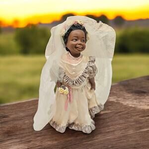 Signed All Gods Children M. Holcombe 1997 Tangie Girl Plays Bride Wedding Dress